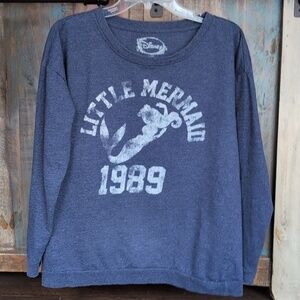Disney The Little Mermaid 1989 Heathere Navy Crewneck Sweatshirt - Women's Large
